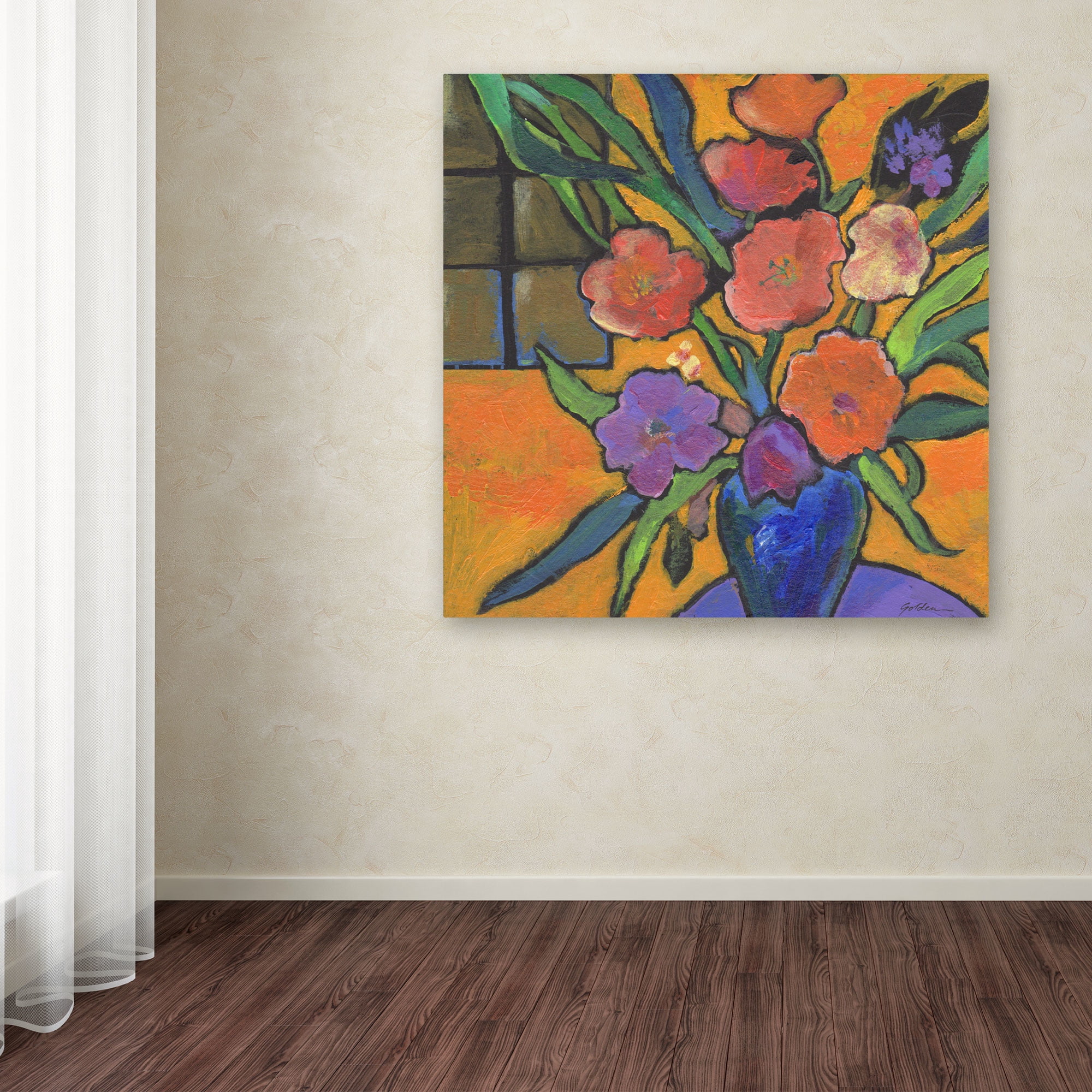 Trademark Fine Art "The Purple Table" Canvas Art by Sheila Golden
