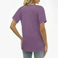 thumbnail image 6 of Otvok Women's Buttoned V-neck Short-sleeve Raglan Loose T-shirt, 6 of 6