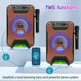 thumbnail image 3 of Vtin 8" Portable Trolley Bluetooth Speaker Small PA System Stereo Heavy Bass Sound Karaoke Machine Microphone Speaker with Subwoofer Mic, Orange, 3 of 12