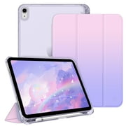 Fintie Case for iPad (A16) 11th Generation Case 2025, iPad 10th Generation Case 2022, Slim Shell Hard Translucent Frosted Back Stand Cover with Pencil Holder, Auto Sleep/Wake, Fantasy Ombre