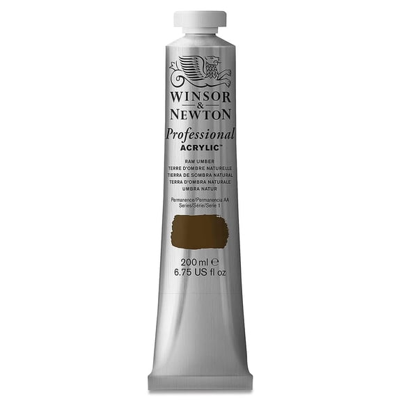 Winsor & Newton Artists' Acrylic Color, 200ml Tube, Raw Umber
