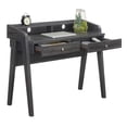 thumbnail image 4 of Pemberly Row Deluxe Two-Drawer Desk with Shelf in Gray Wood Finish, 4 of 7