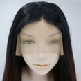 thumbnail image 4 of Unique Bargains Lace Front Wigs Medium Long Straight Bob for Women Lady Dark Brown, 4 of 8