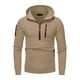 thumbnail image 4 of pstuiky camisa de manga larga para hombre, Sudadera con capucha de manga larga, color liso, con media cremallera y múltiples bolsillos para hombre Tops de hombre l, 4 of 5