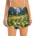 thumbnail image 2 of Balery Mountain Daisy Meadow Pattern Women's Running Shorts with Liner 2 Pockets Elastic Workout Athletic Gym Yoga Shorts-Small, 2 of 7