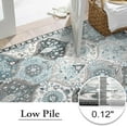 thumbnail image 3 of Moynesa 3'x5' Moroccan Trellis Area Rug, 3x5ft Washable Bedroom Rug Indoor Non-Slip, Small Oriental Accent Throw Rug for Kitchen Entryway Bathroom Living Room Office Carpet Blue, 3 of 7