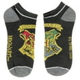 thumbnail image 2 of Harry Potter Adult Socks Hogwarts Houses Varsity Logo Gryffindor Ravenclaw Slytherin Hufflepuff Mix and Match Ankle No-Show Socks 5 Pairs, 2 of 7