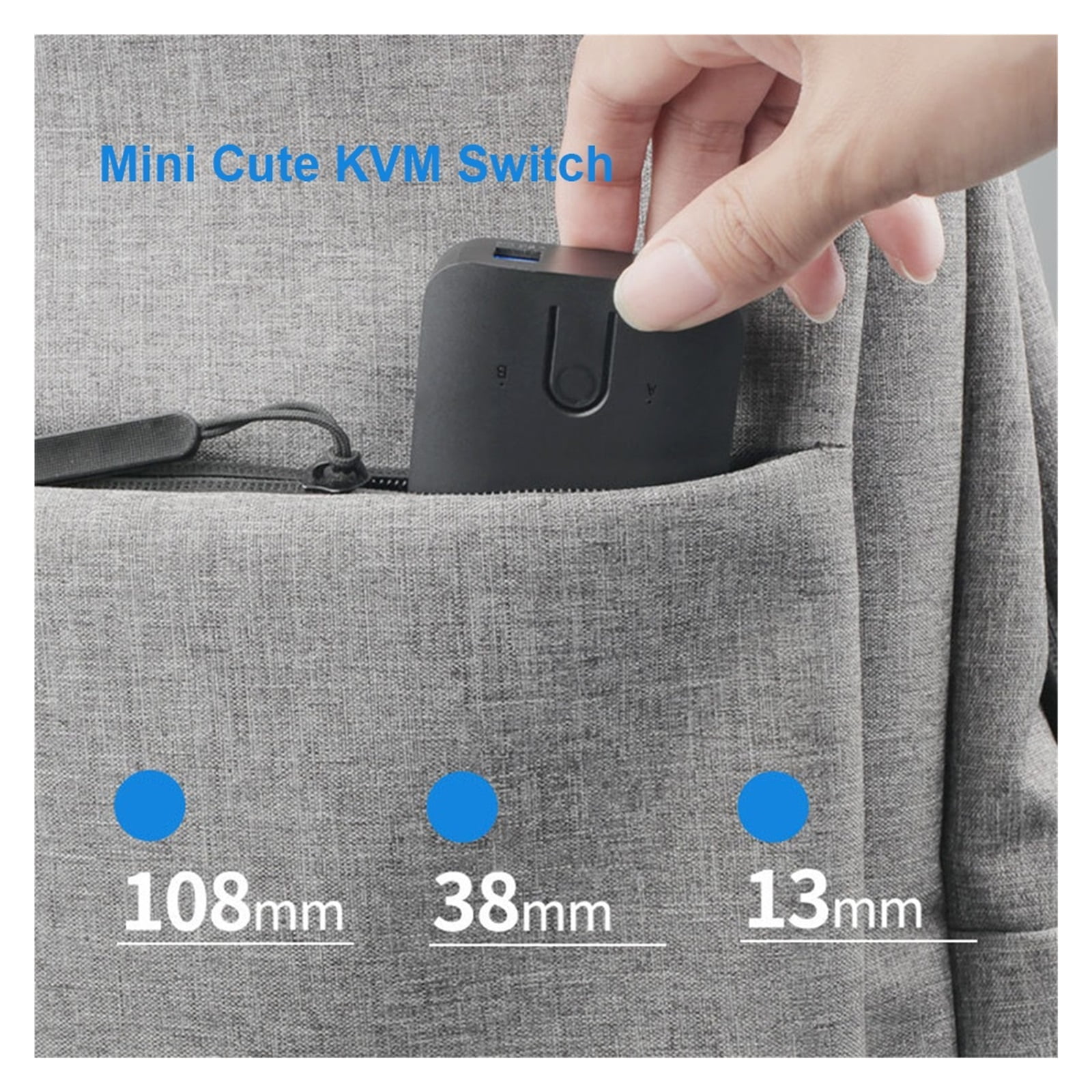 Portable USB HD KVM Switch 1080P Capture Box Splitter for Sharing Monitor Printer Keyboard Mouse