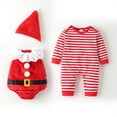 thumbnail image 2 of Afdoent Boys Clothing Set Baby Bodysuit With Hat Christmas Outfit For Boys And Girls Soft Holiday For 0-3 Months, 2 of 9