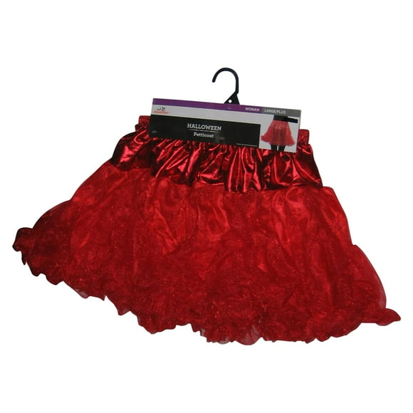 Robe Jupe Rouge Métallisée Jupon Halloween - (Taille Femme Grand/plus)