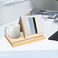 thumbnail image 1 of Triangular Bookshelf Stable Structure Wooden Book Stand with Cup Holder And Tablet Slot for Home Bedroom, 1 of 7