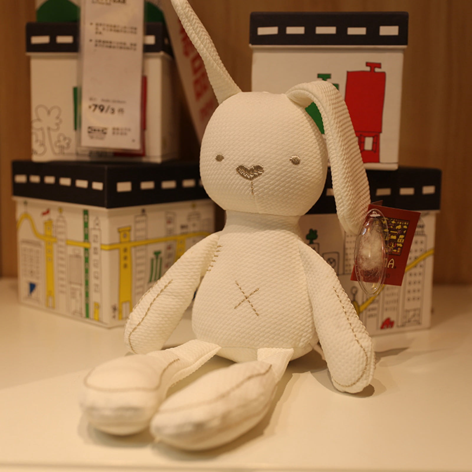 Cute Cartoon Bunny Plush Toy, Soft Rabbit Doll, Modern Plush Figure for Home Decor