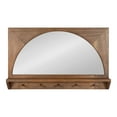 thumbnail image 3 of Kate and Laurel Andover Pub Mirror with Coat Hooks, 36 x 22, Natural Wood, Decorative Wood Wall Mirror with Five Hanging Pegs and Small Display Shelf, 3 of 9