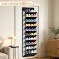 thumbnail image 3 of KEEPJOY 10 Tiers Mesh Over Door Shoe Organizer Storage, Hanging Shoe Holder for Door with Large Deep Pockets, Holds 20-30 Pairs of Shoes,Piano Whit, 3 of 8