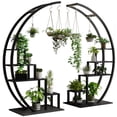 thumbnail image 1 of AKDSteel Half Moon 5-Tier Plant Shelf Set, Metal Indoor/Outdoor Flower Stands with Hanging Hooks, Sturdy Storage Rack for Terrace, Garden, Balcony, 1 of 6