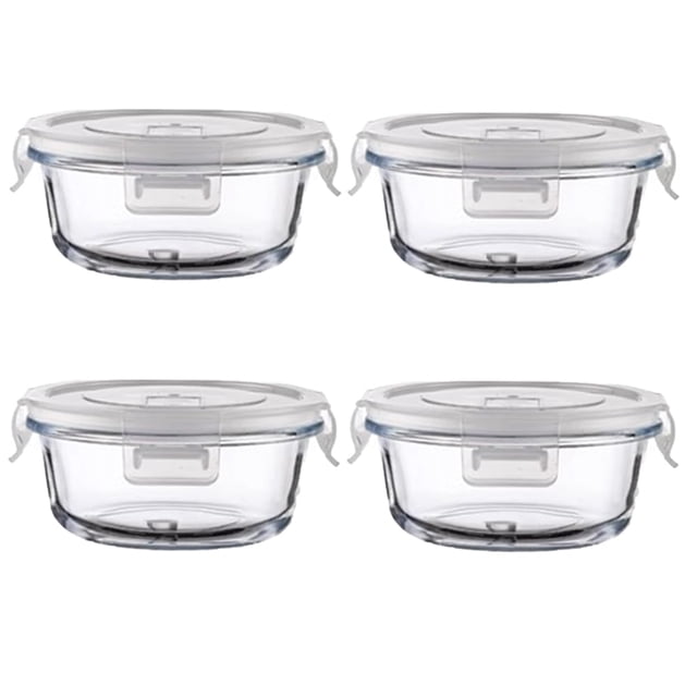 R.repad yay Contenedores de Vidrio para Alimentos Redondos de 1.5 Tazas, Paquete de 4