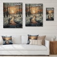 thumbnail image 4 of Designart "Snow Sunrise Beauty Pastoral" Landscape & Nature Print on Natural Pine Wood, 4 of 5
