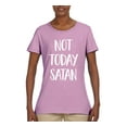 thumbnail image 2 of Wild Bobby, Quote Not Today Satan Funny Witty, Inspirational/Christian, Women Graphic Tee, Light Pink, Small, 2 of 3
