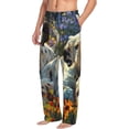 thumbnail image 2 of Daiia Sunflower Field Spotted Dog Men's Sleep Pant with Pockets and Drawstring,Pajama Pants-Large, 2 of 9