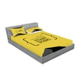 thumbnail image 2 of Ambesonne Saying Fitted Sheet & Pillow Sham Set, Geometric, Full, Black and Yellow, 2 of 2