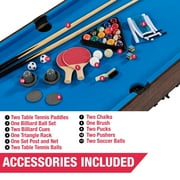 54 4-in-1 Multi Game, Billiards, Table Tennis Pong Table, Air Hockey, Foosball, by MD Sports