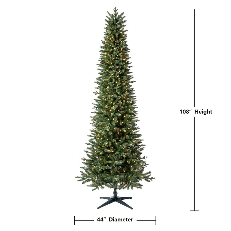 風蘭　大株⑨ 9' Pre-Lit Sanford Pencil Fir Green Artificial Christmas Tree with