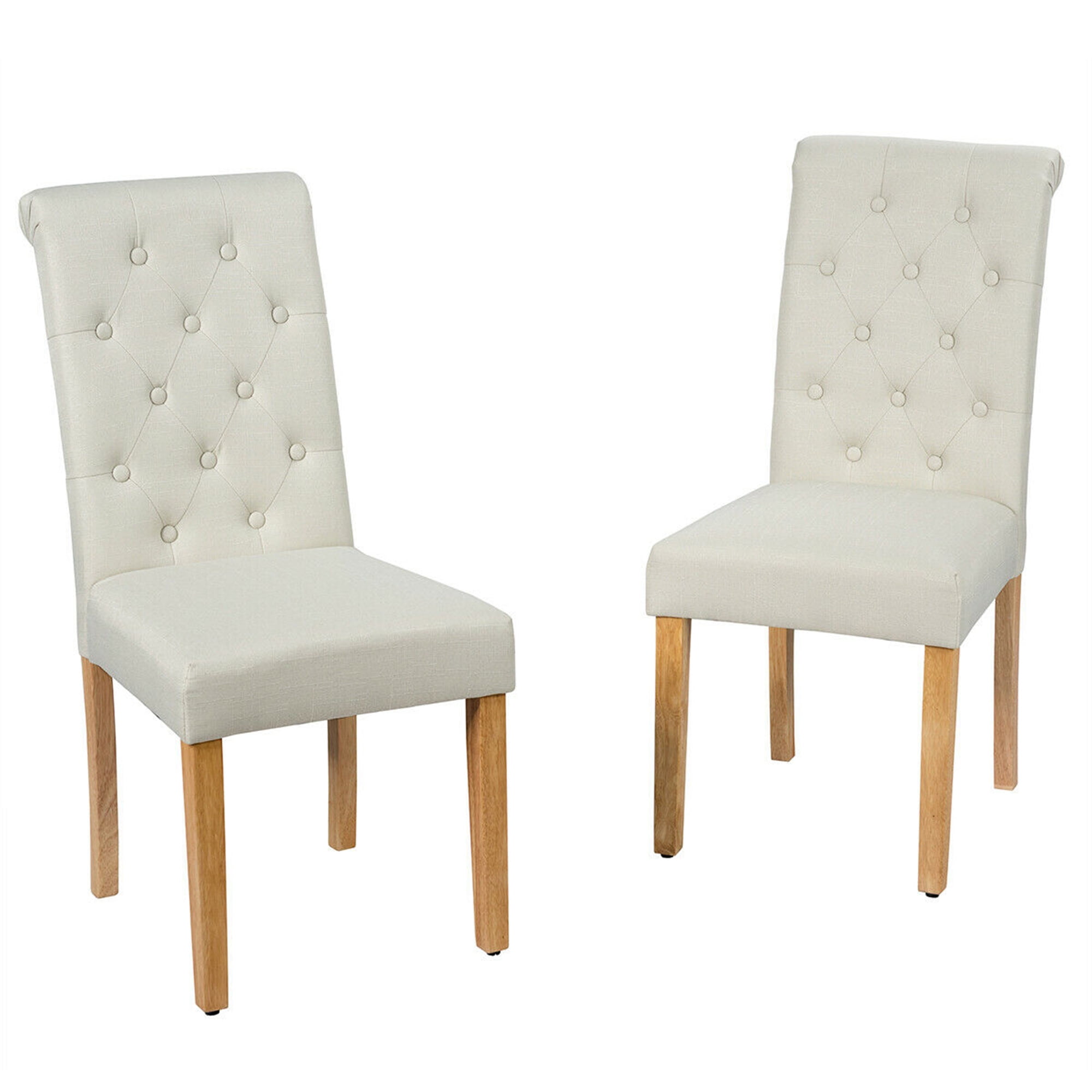 Cream leather high back best sale dining chairs