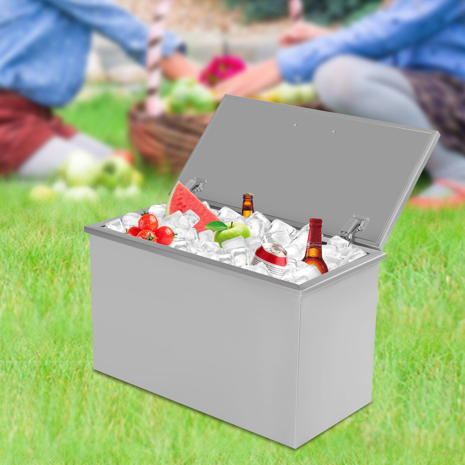 Drop in Ice Chest Beer Ice Bin Chiller Cooler Stainless Steel with