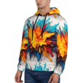 thumbnail image 2 of KLL Colorful Paint Print Print Mens Hoodie Long Sleeve Casual Pullover Hooded Sweatshirt Fashion Drawstring Hoodies with Pocket-4X-Large, 2 of 6