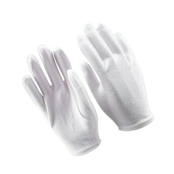Raindrops 4 Pair Manicure Pure Cotton Protective Gloves Lightweight Gloves Work White
