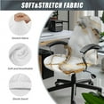 thumbnail image 3 of SCRAWLGOD Marble Print Golden White Stretchable Office Chair Slipcover with Arm Rest Slipcovers 3 PCS Comfy Rotating Chair Cover Anti-Dust Breathable Swivel Chair Protector, S, 3 of 7