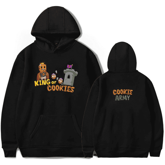 aCookieGod King of Cookies Merch Hoodie Pockets Drawstring Unisex Hooded Sweatshirt Fashion Clothing
