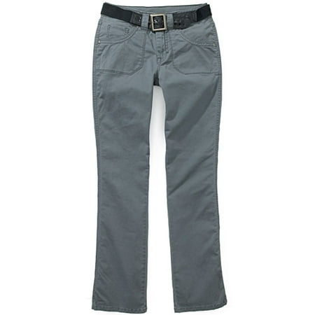 Women's Twill Pants With Square-Buckle Belt