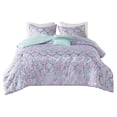 thumbnail image 1 of Housse de Couette Mi Zone Moderne en Polyester Simple/jumeaux XL, Aqua/violet, 1 of 16