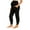 Black, variant on Yawrut Women Pregnant Women High Waist Support Side Pocket Bunched feet Exercise Yoga Pants