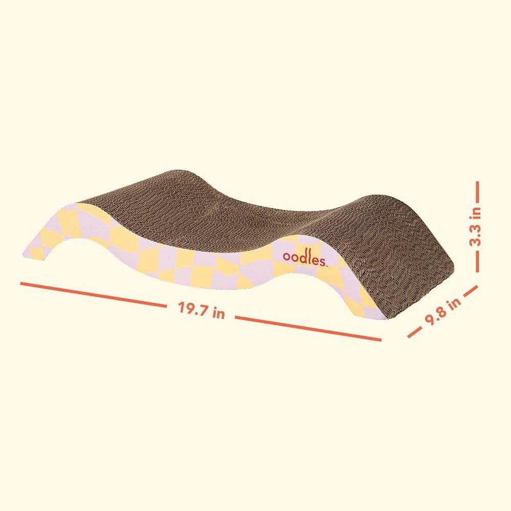 Oodles Durable Corrugated Cardboard Purple Squiggle Cat Scratching Pad, O/S