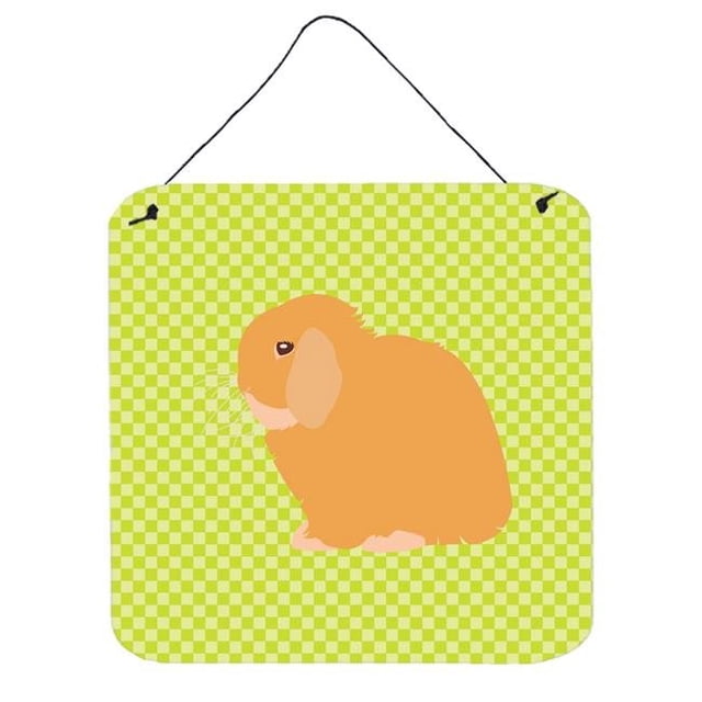 Holland Lop Rabbit Impressions Murales Ou de Porte Vertes, 6 x 6 Po.