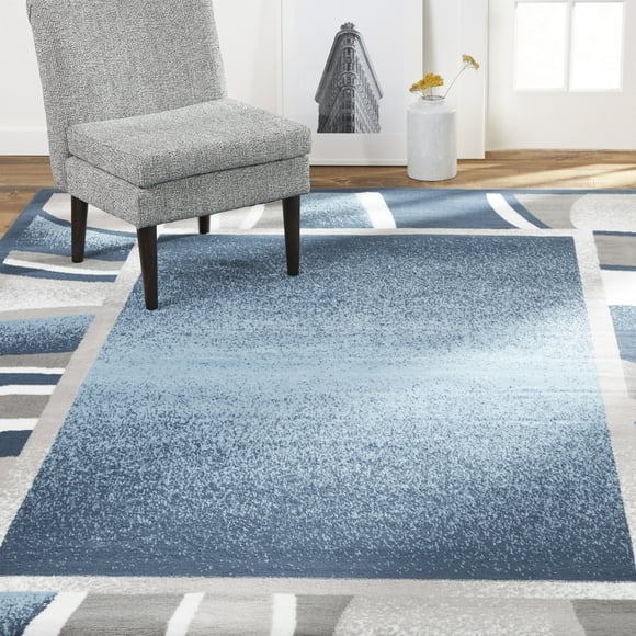 Home Dynamix Lyndhurst Rotana Tapis Moderne, Contemporain Bleu/gris/ivoire 21"x35 Pouces