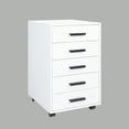 thumbnail image 3 of Naomi Home 5-Drawer Rolling File Cabinet with Lockable Casters, White, 3 of 11
