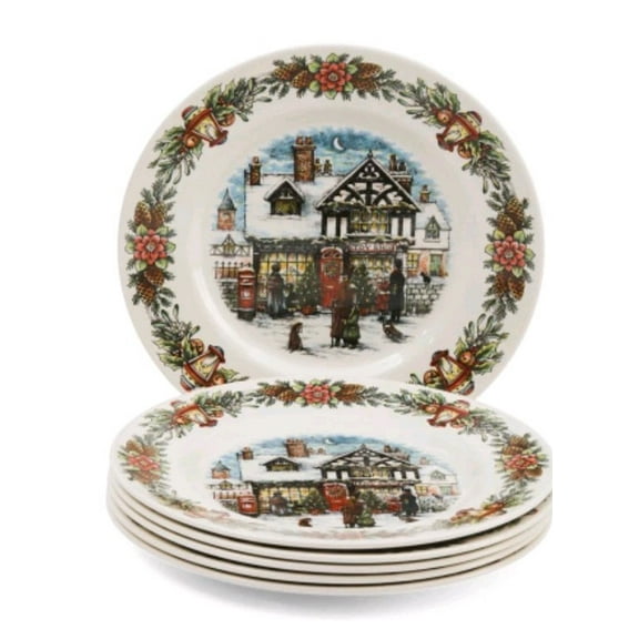 Royal Stafford Christmas Village Toy Shop DINER Plates SET OF 4