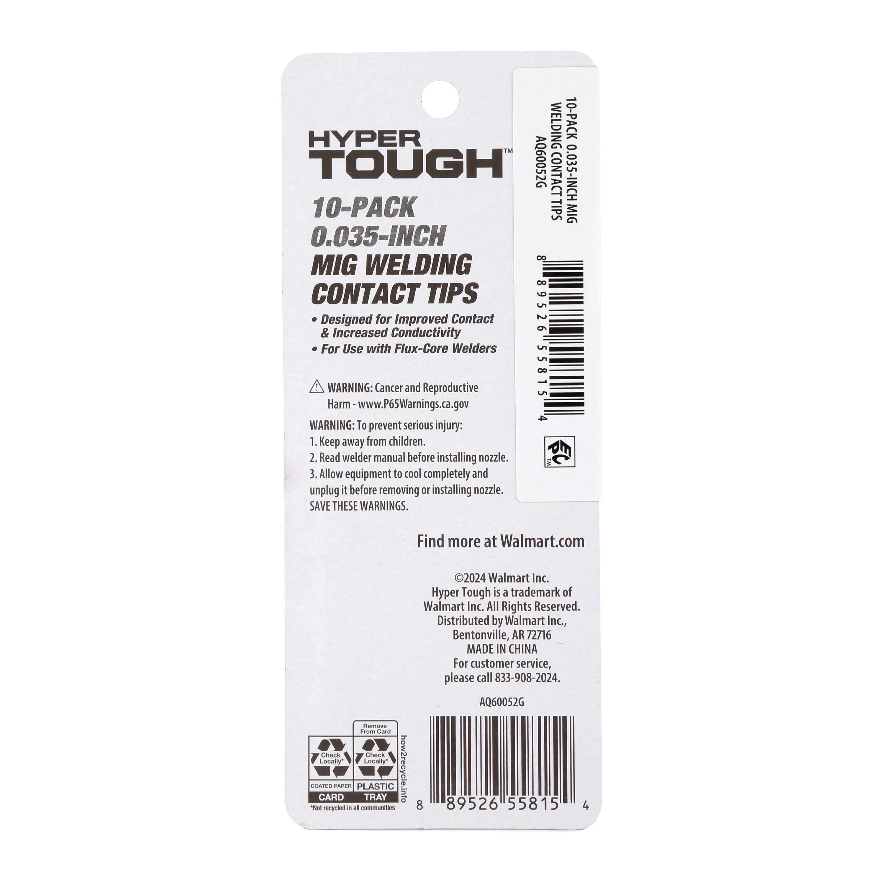 Hyper Tough 10-Pack 0.035 in. MIG Welding Contact Tips, Copper Material