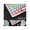 thumbnail image 2 of USB LED Backlit Retro Typewriter Mechanical Keyboard -Blue Switch - Round Keycaps -104 Keys Gaming Keyboard Mechanical Gaming Keyboard for PC/Mac/Gamer, 2 of 7