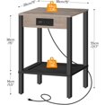 thumbnail image 5 of Side Table with Charging Station, Set of 2 End Tables with USB Ports and Outlet, Nightstand with 2-Tier Storage Shelf, for Living Room, Bedroom, Small Space, Greige and Black, 5 of 16