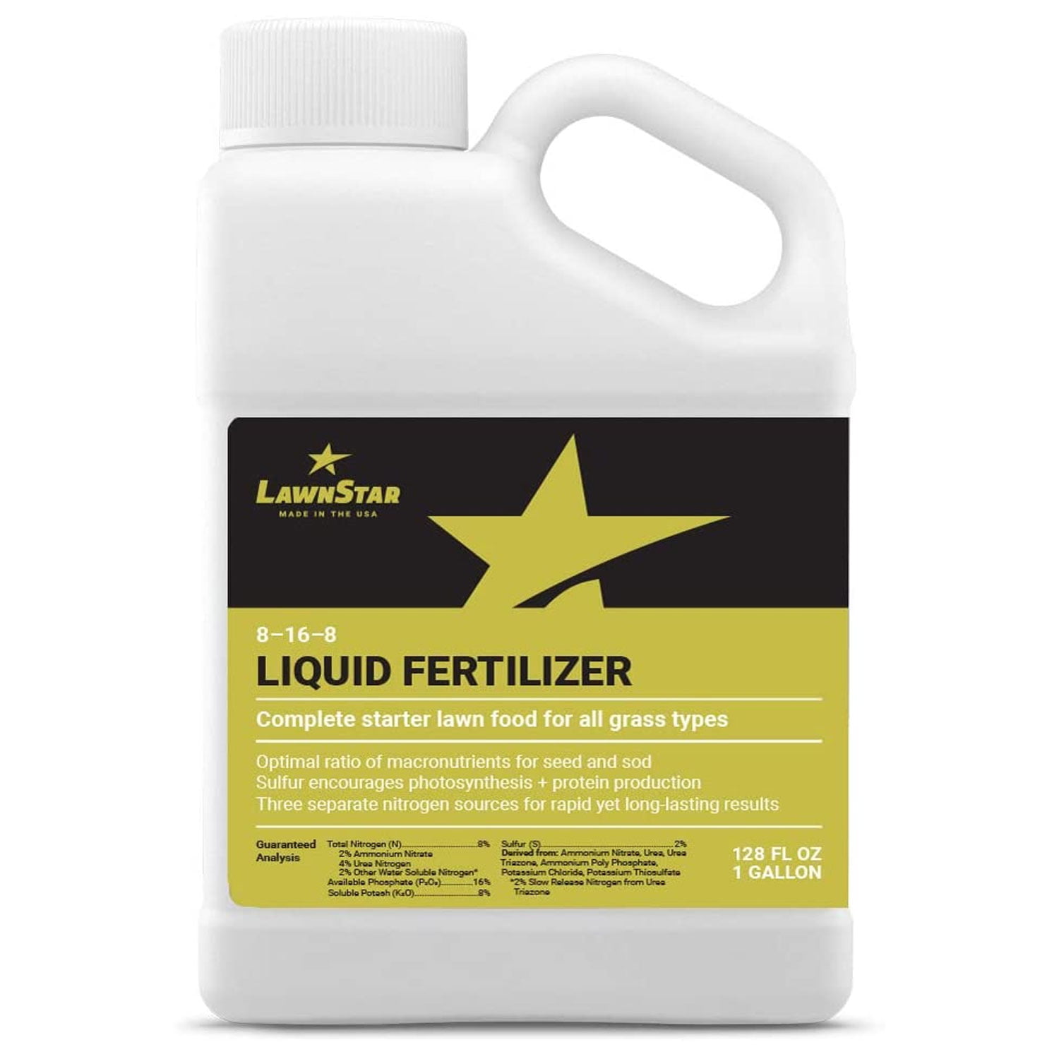 LawnStar Starter 8-16-8 Nitrogen Rich Liquid Lawn Garden Fertilizer, 1
