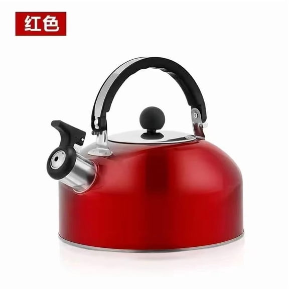 3L Stainless Steel Gas Stove Whistling Kettle with Ergonomic Handle for Camping