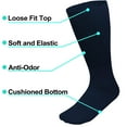 thumbnail image 4 of Falari Diabetic Crew Socks, 12 Pairs, Physician Approved for Men and Women, Blood Circulation Support, Edema Relief 9-11 Navy, 4 of 6