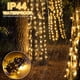 thumbnail image 4 of Cadena de luces LED con cable negro de 20 m, 156/200 LED, para exteriores, con enchufe, luces de hadas navideñas con flash, bombilla LED para fiestas de árboles de Navidad y Año Nuevo, 4 of 5