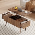 thumbnail image 4 of 40" Lift Top Coffee Table, 4 in 1 Square Coffee Table with 2 Drawers, Modern Coffee Tables with Lift Tabletop, Converts to Dining Table for Living Room, Home Office,Brown, 4 of 9