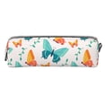 thumbnail image 2 of XMXT Leather Pencil Case, Green Butterfly Print Large Capacity Pencil Pouch for Student Teens Women, 2 of 9