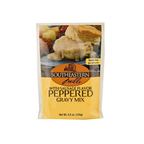 (Price/Case)Southeastern Mills Peppered Gravy Mix with Sausage Flavor 24/4.5oz, 160530